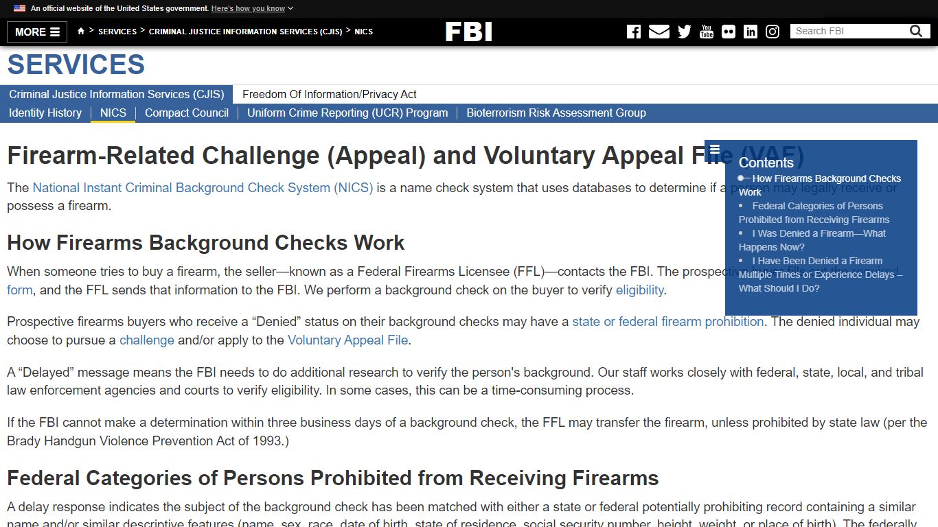 Appeals and VAF — FBI - Federal Bureau of Investigation